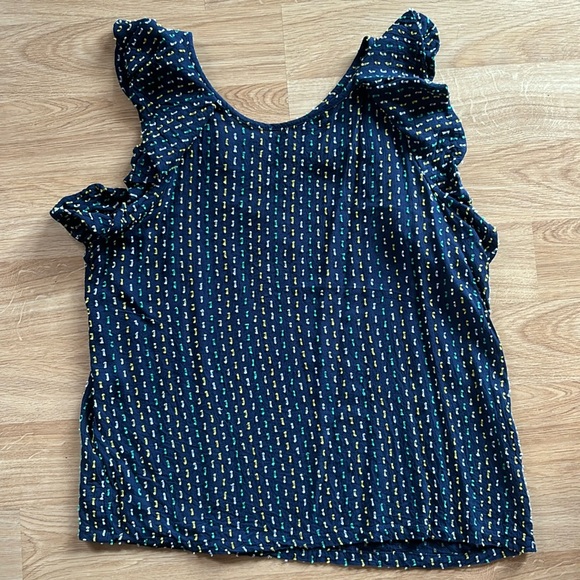 LOFT flutter sleeve blouse-Large - Picture 2 of 5